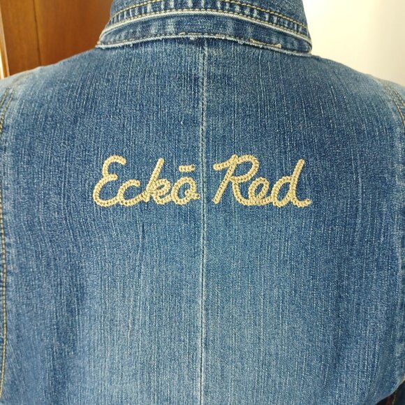 Vintage ECKO Red Stretch Denim Jacket, M/L - Picture 8 of 10